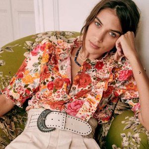 Sezane GUILLEMETTE SHIRT in color Eden NWOT